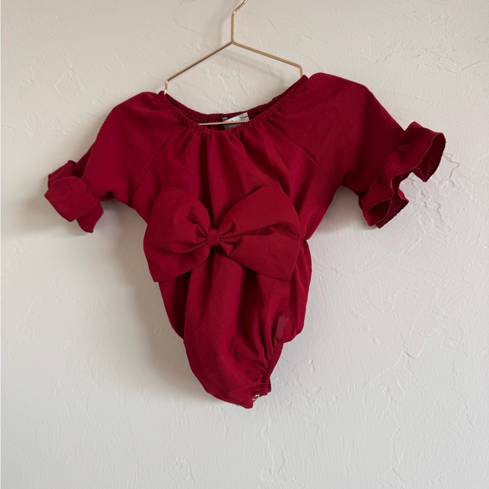 Red Ruffled Kids Bodysuit - Picture 1 of 3